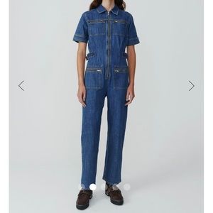 ALEXACHUNG Eve Denim Boiler Suit